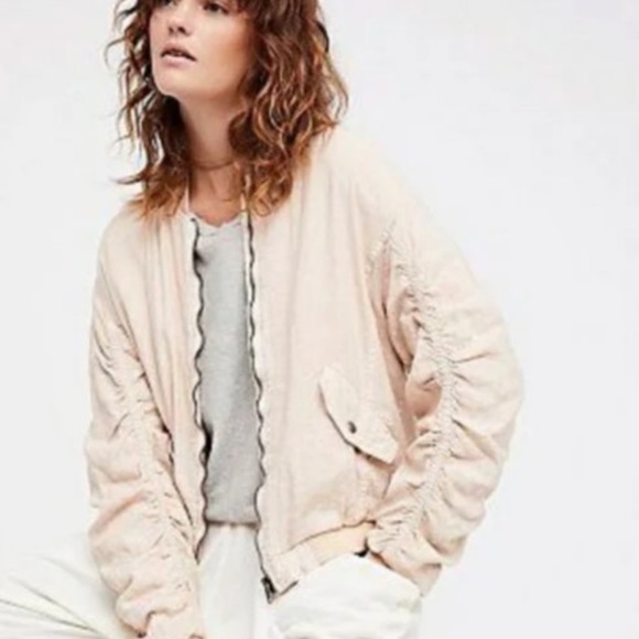 Free People Tops - Free People Ruched Linen jacket